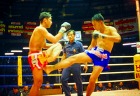 激しい戦いが繰り広げられるムエタイ会場