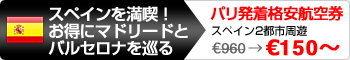 パリ発着格安航空券 2都市周遊€150~