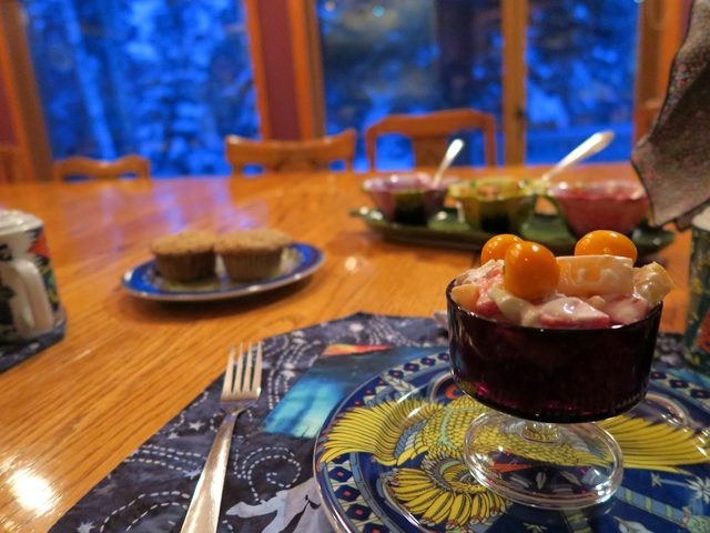 ホワイトホースのロッジで楽しむ軽食とデザート