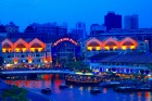 シンガポールリバー夜景