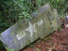 墜落した飛行機のかけらが生々しく残る