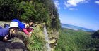 滝上からの絶景！鳩間島、バラス島、鳩離（はとばなれ）島が一望できます。