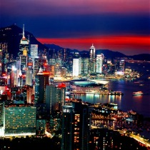 香港島側のビル群の夜景