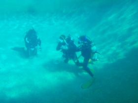 海中でスキルの練習