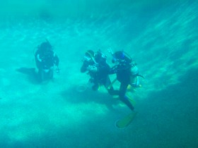 海中でスキルの練習