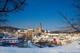 雪景色も美しい冬のチェスキー･クルムロフ