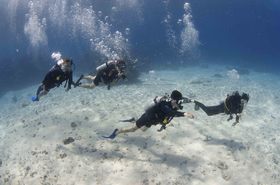 大切な中性浮力のレッスンもします