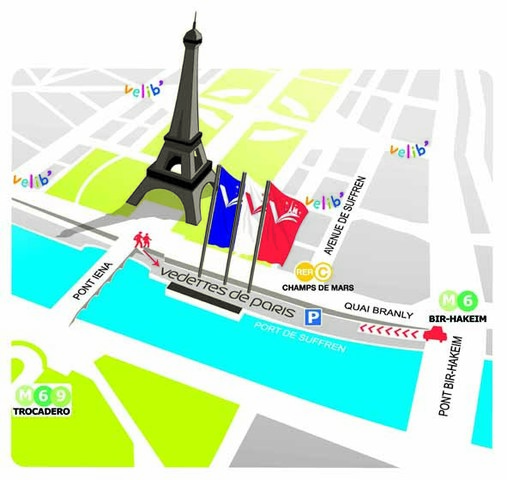 エッフェル塔前の集合場所地図