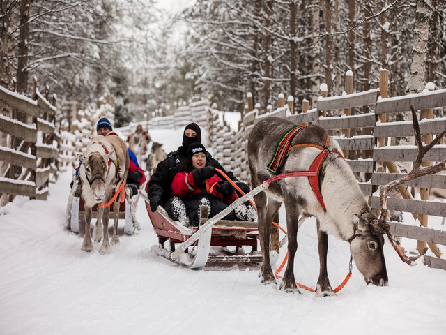 ロヴァニエミ 【2024年販売中止】スノーモービルでサンタクロース村へ