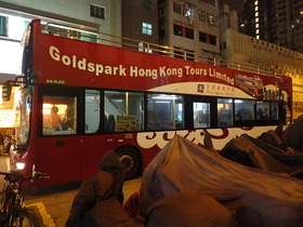 香港といえばオープントップバス！